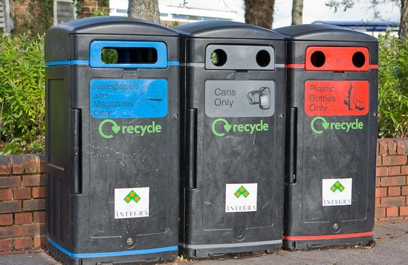 recycling bins