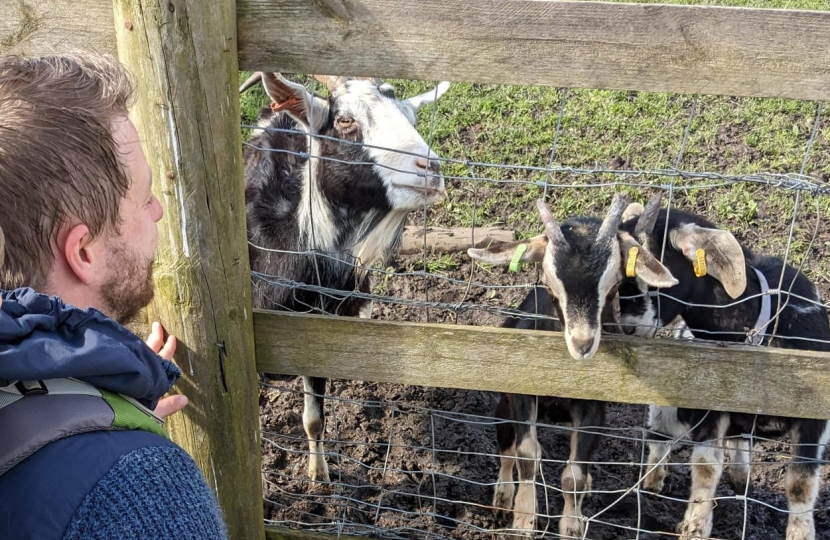 Cllr Sam Bromiley at Grimsbury Farm