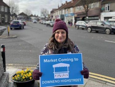 Cllr Liz Brennan on Downend High Street